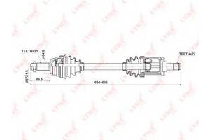 ПРИВІД ПЕРЕДНІЙ ЛІВИЙ 27X670X30 FEBEST 1914E70LH на BMW X5 (E70)