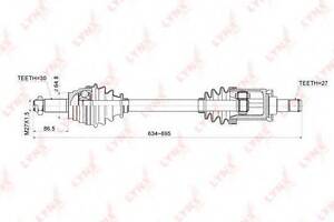 ПРИВІД ПЕРЕДНІЙ ЛІВИЙ 27X670X30 FEBEST 1914E70LH на BMW X5 (E70)