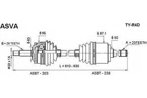 ПРИВОД ЛЕВЫЙ 23X610X26 (TOYOTA RAV4 2000-2005) ASVA TYR4D на TOYOTA RAV 4 Mk II (CLA2_, XA2_, ZCA2_, ACA2_)