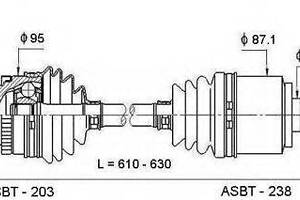 ПРИВОД ЛЕВЫЙ 23X610X26 (TOYOTA RAV4 2000-2005) ASVA TYR4D на TOYOTA RAV 4 Mk II (CLA2_, XA2_, ZCA2_, ACA2_)