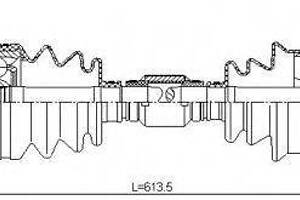 ПРИВОД ЛЕВЫЙ 25X613.5X27 (NISSAN PRIMERA P11 1996-2001) ASVA NSDL005 на NISSAN PRIMERA (P11)