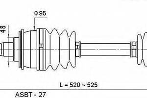 ПРИВОД ЛІВИЙ 26X525 (SUZUKI GRAND VITARA 99-) ASVA SZXL001 на SUZUKI GRAND VITARA XL-7 I (FT)