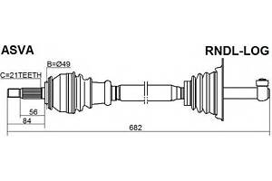 ПРИВОД ЛЕВЫЙ 677X21 (LOGAN 2004-) ASVA RNDLLOG на DACIA LOGAN пикап (US_)