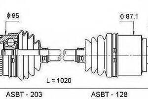 ПРИВОД ПРАВЫЙ 23X1020X26 (TOYOTA RAV4 00-) ASVA TYR4P на TOYOTA RAV 4 Mk II (CLA2_, XA2_, ZCA2_, ACA2_)