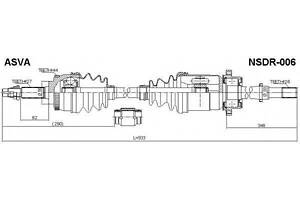 ПРИВОД ПРАВЫЙ 25X933X27 (PRIMERA) ASVA NSDR006 на NISSAN PRIMERA (P11)