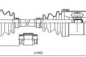 ПРИВОД ПРАВЫЙ 25X933X27 (PRIMERA) ASVA NSDR008 на NISSAN PRIMERA (P11)