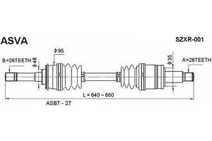 ПРИВОД ПРАВЫЙ 26X650X26 (SUZUKI GRAND VITARA 99-) ASVA SZXR001 на SUZUKI GRAND VITARA XL-7 I (FT)