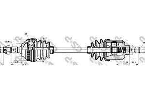 Привідний вал (напіввісь) на Berlingo, Partner, Xsara, ZX