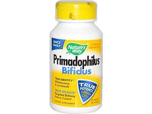 Пробиотики для взрослых, Primadophilus Bifidus, Nature's Way, 5 млрд КОЕ, 90 капсул