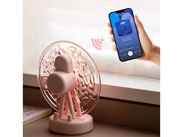 Проектор-нічник ZAY-L07 Sky Wheel 2in1 + Bluetooth колонка Pink - Фото 7