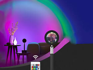 Проекционный ночник Закат RESTEQ RGB — атмосферный настольный светильник с 3 цветами и 12 оттенками, 27 см