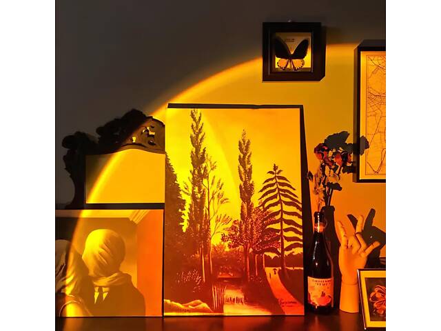 Проекційна нічна лампа Захід RESTEQ RGB — атмосферний настільний світильник з 3 кольорами та 12 відтінками, 27 см - Фото 7