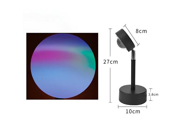 Проекційна нічна лампа Захід RESTEQ RGB — атмосферний настільний світильник з 3 кольорами та 12 відтінками, 27 см - Фото 8