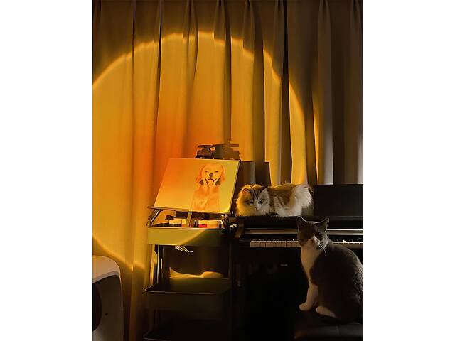 Проекційна нічна лампа Захід RESTEQ RGB — атмосферний настільний світильник з 3 кольорами та 12 відтінками, 27 см - Фото 9