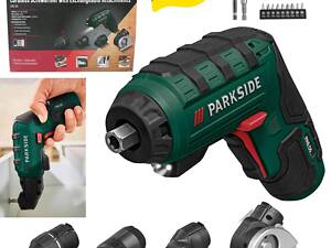 Профессиональная аккумуляторная отвертка, шуруповерт Parkside PAS D5 4в1 (4 V, 1500 mAh, 10 Nm, Германия)