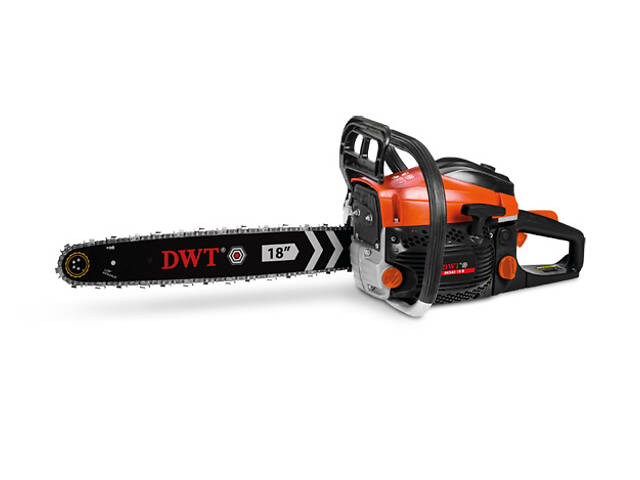 Профессиональная бензиновая цепная пила (бензопила) DWT BKS45-18: 45см3 двигатель, 1.8 кВт - Фото 1