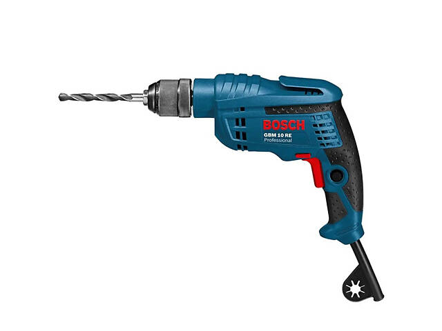 Профессиональная дрель электрическая безударная BOSCH PROFESSIONAL GBM 10 RE : 600 Вт, 2600 об/мин, Нм 20