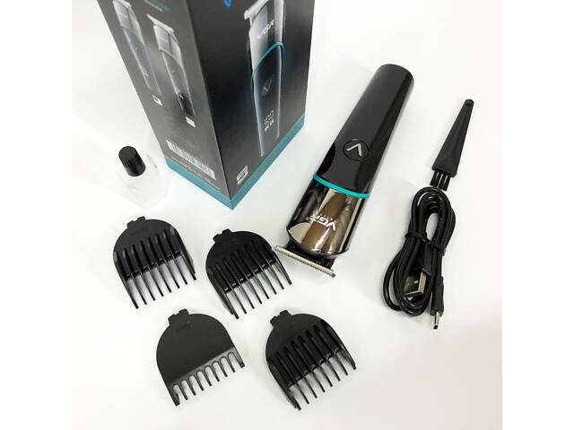 Професійна машинка для стрижки волосся триммер VGR V-291 з насадками, електробритва. Колір: зелений - Фото 11