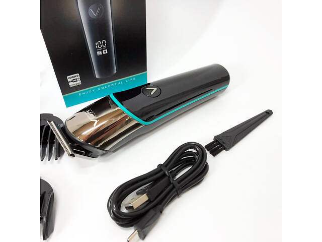 Професійна машинка для стрижки волосся триммер VGR V-291 з насадками, електробритва. Колір: зелений - Фото 13