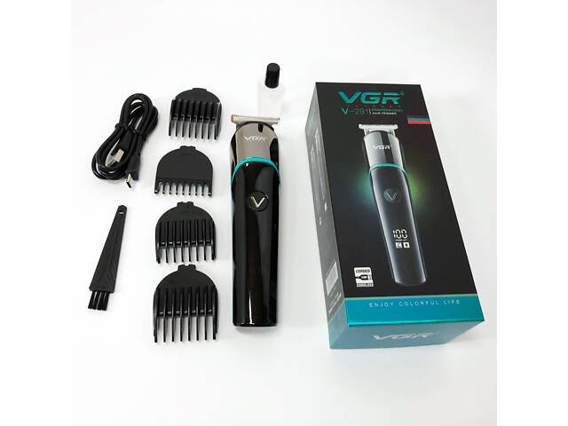 Професійна машинка для стрижки волосся триммер VGR V-291 з насадками, електробритва. Колір: зелений - Фото 17