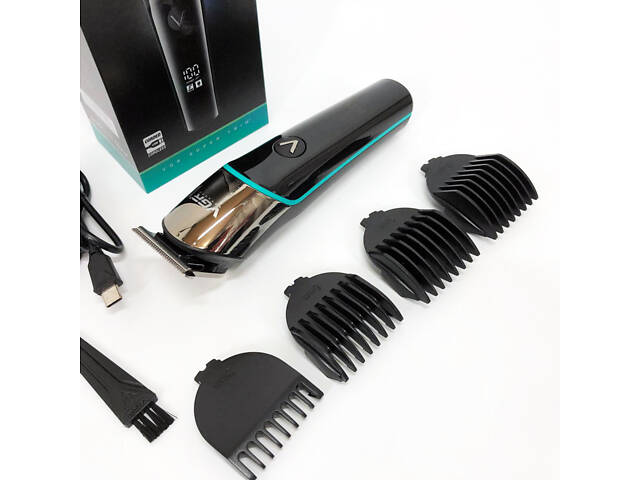 Професійна машинка для стрижки волосся триммер VGR V-291 з насадками, електробритва. Колір: синій - Фото 4