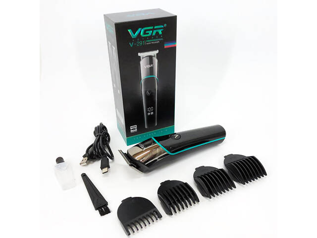 Професійна машинка для стрижки волосся триммер VGR V-291 з насадками, електробритва. Колір: синій - Фото 5