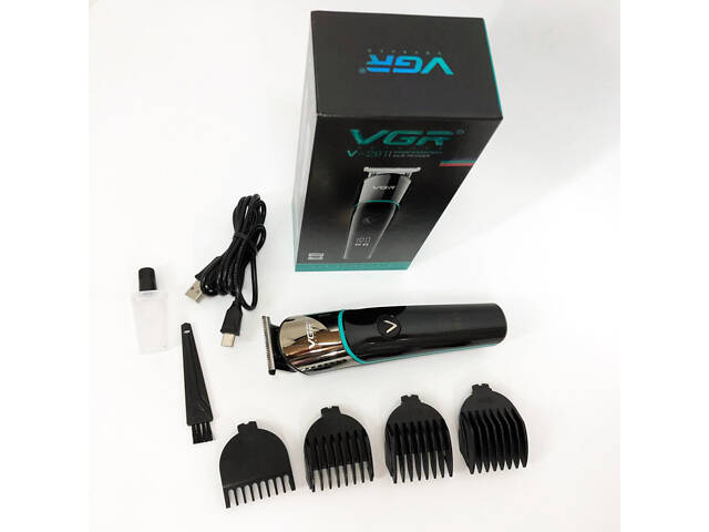 Професійна машинка для стрижки волосся триммер VGR V-291 з насадками, електробритва. Колір: синій - Фото 6
