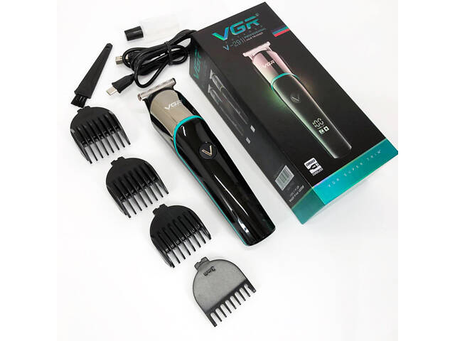 Професійна машинка для стрижки волосся триммер VGR V-291 з насадками, електробритва. Колір: синій - Фото 8