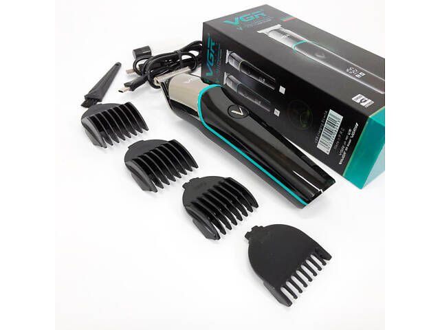 Професійна машинка для стрижки волосся триммер VGR V-291 з насадками, електробритва. Колір: синій - Фото 9