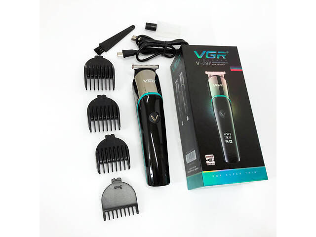 Професійна машинка для стрижки волосся триммер VGR V-291 з насадками, електробритва. Колір: синій - Фото 10