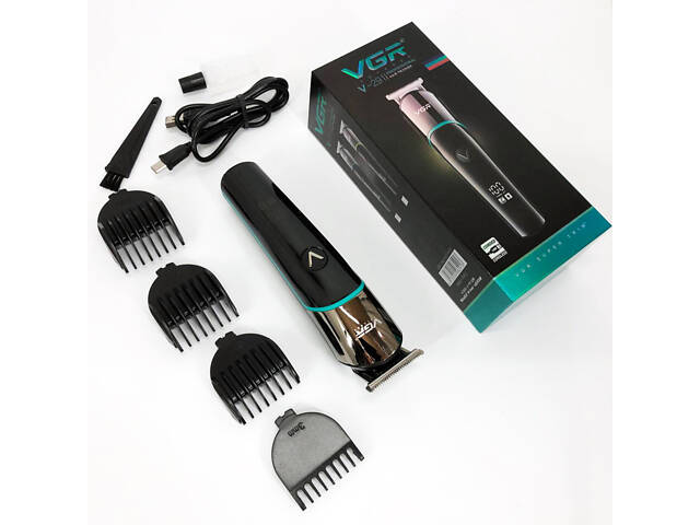 Професійна машинка для стрижки волосся триммер VGR V-291 з насадками, електробритва. Колір: синій - Фото 12