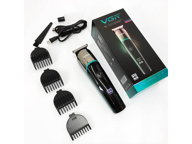 Професійна машинка для стрижки волосся триммер VGR V-291 з насадками, електробритва. Колір: синій - Фото 14