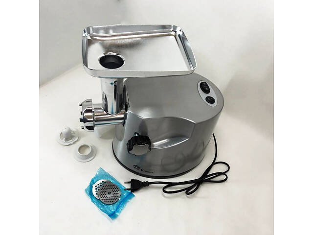 Професійна м'ясорубка DOMOTEC MS-2021S із нержавіючої сталі 3000 Вт, м'ясорубка електрична метал - Фото 6