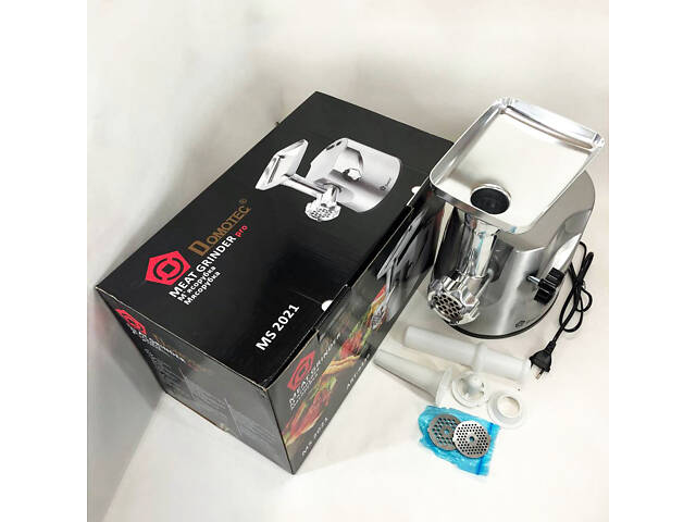 Професійна м'ясорубка DOMOTEC MS-2021S із нержавіючої сталі 3000 Вт, м'ясорубка електрична метал - Фото 9