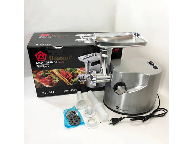 Професійна м'ясорубка DOMOTEC MS-2021S із нержавіючої сталі 3000 Вт, м'ясорубка електрична метал - Фото 11