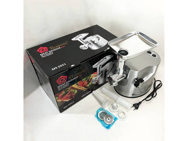 Професійна м'ясорубка DOMOTEC MS-2021S із нержавіючої сталі 3000 Вт, м'ясорубка електрична метал - Фото 12