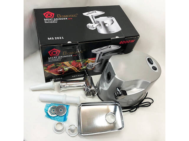 Професійна м'ясорубка DOMOTEC MS-2021S із нержавіючої сталі 3000 Вт, м'ясорубка електрична метал - Фото 13
