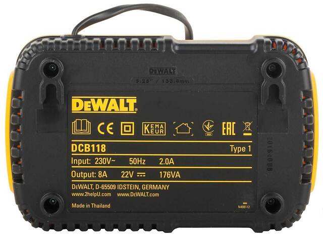 Профессиональное зарядное устройство для аккумулятора DeWALT DCB118 : 18 - 54В - Фото 3
