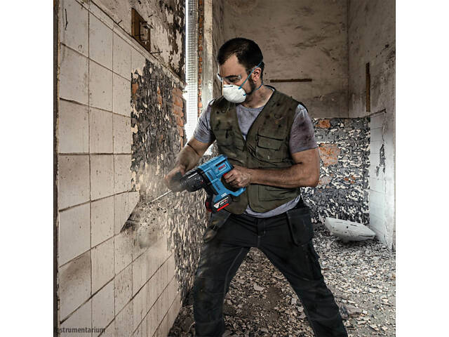 Профессиональный аккумуляторный перфоратор Bosch Professional GBH 180-Li: с АКБ 18V 4.0Ah, набор сверл - Фото 7