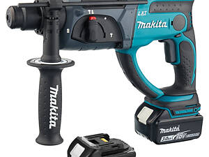 Профессиональный аккумуляторный перфоратор Makita DHR202RX4 : с АКБ 2шт-18V 3 Ач+1,5 Ач, 2 Дж