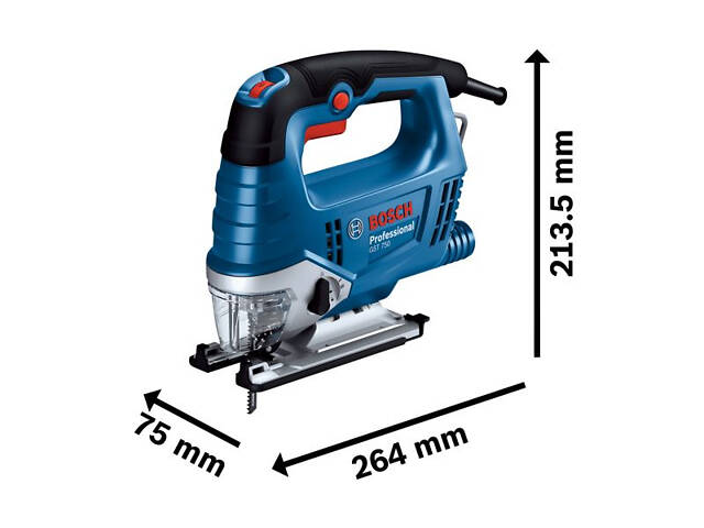 Профессиональный электрический лобзик Bosch GST 750: 520 Вт, глубина реза 75 мм, вес 2.3кг - Фото 3