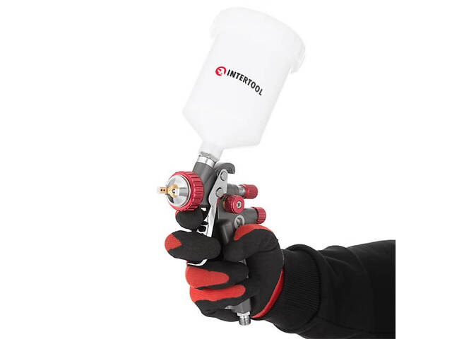 Профессиональный краскопульт пневматический LVLP TEFLON STORM INTERTOOL PT-0143 : форсунка 1.3мм - Фото 7