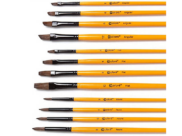 Професійний набір пензлів для малювання Colore 36 штук у тканинному футлярі. - Фото 3