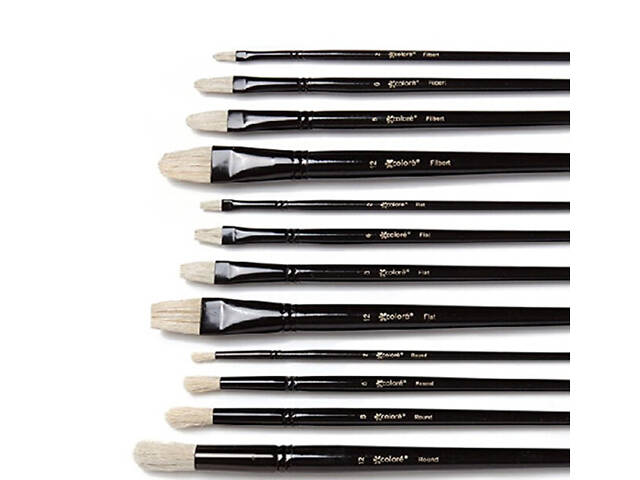 Професійний набір пензлів для малювання Colore 36 штук у тканинному футлярі. - Фото 5