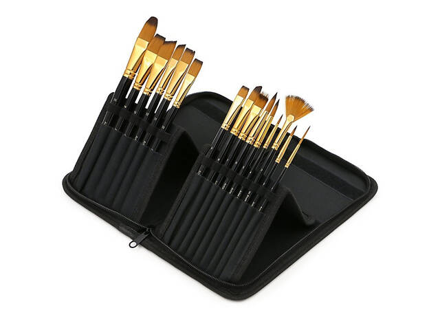 Профессиональный набор кистей для рисования Worison 15 шт. в футляре - Фото 3