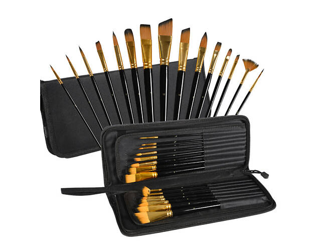 Профессиональный набор кистей для рисования Worison 15 шт. в футляре - Фото 5