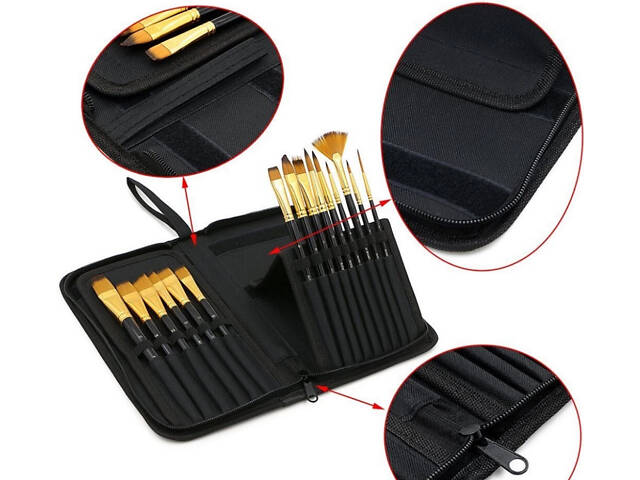 Профессиональный набор кистей для рисования Worison 15 шт. в футляре - Фото 8