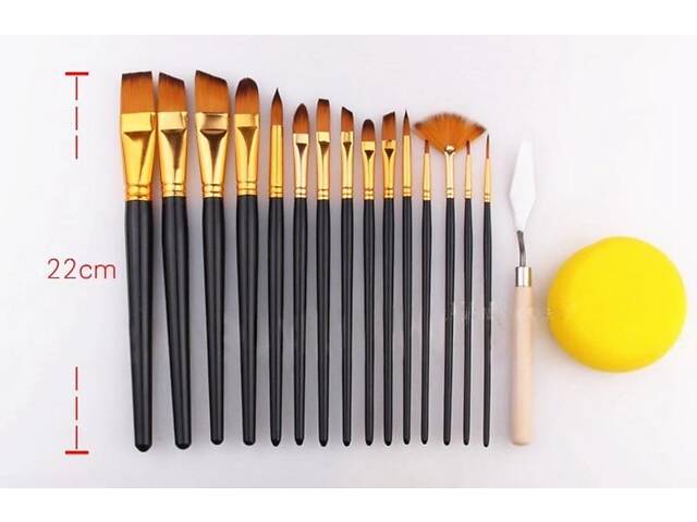 Професійний набір пензлів для малювання Worison 17 предметів у футлярі. - Фото 2