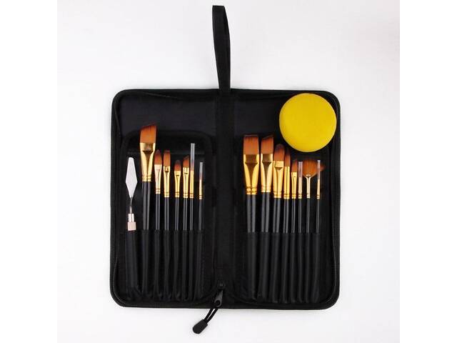 Професійний набір пензлів для малювання Worison 17 предметів у футлярі. - Фото 4