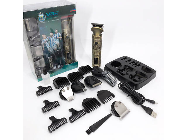 Професійний набір/машинка для стрижки волосся 6 в 1 VGR V-106, бритва триммер для бороди - Фото 2